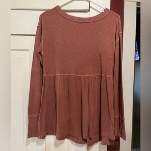 American Eagle Outfitters Terracotta Long Sleeve Top